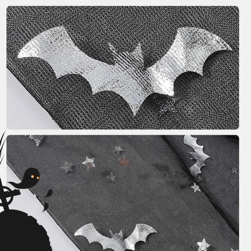 Bat Vampires Costume Halloween Bat Cosplay Costume Accessories with Bat Wing Dress Bat Ears Headband for Kids Little Girl