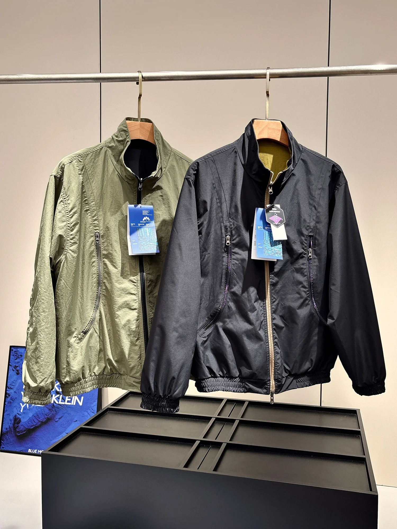 

Tech Three-Proof Fabric Jacket Men's Casual Loose Outdoor Sport Windproof Breathable Double-Sided Wear Stand Collar Jacket