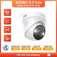 ZOSI C225 5MP 8MP PoE IP Camera with AI Face Vehicle Detect Starlight Night Vision Out/Indoor CCTV Security Video Surveillance