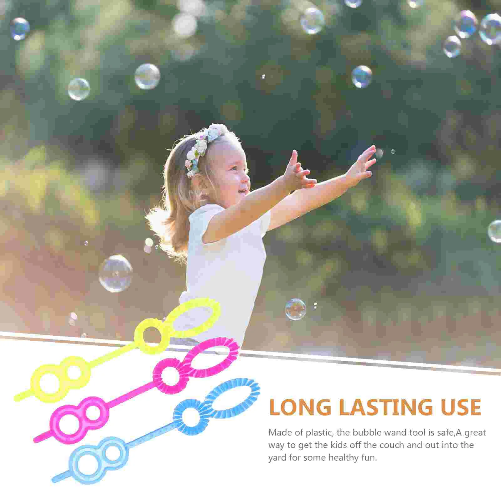 100Pcs Creative Bubble Blower Stick Funny Bubble Making Wands Interesting Bubble Maker Toys for Children Kids Teens (Random