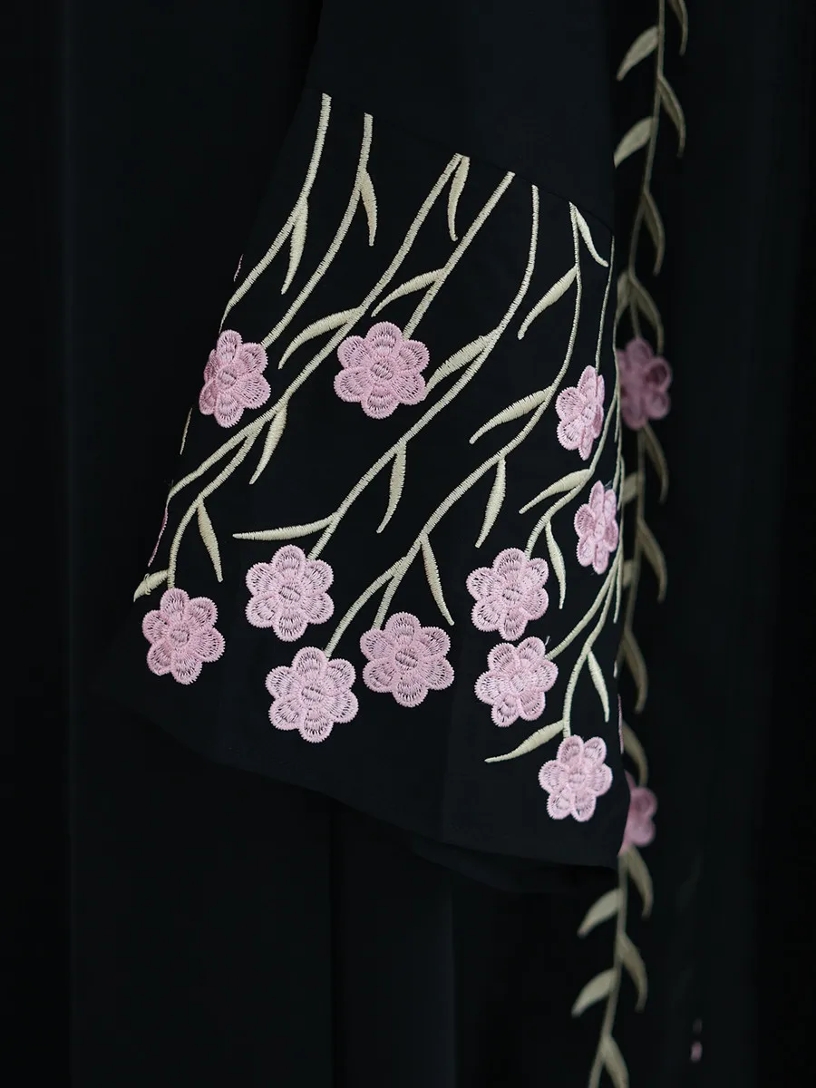 Moslim Vrouwen Dubai Abaya luxe borduurwerk Bloemen Lange Jurk Kaftan Bloem Ramadan Gewaad Femme Islam Afrikaanse Jurken Kebaya