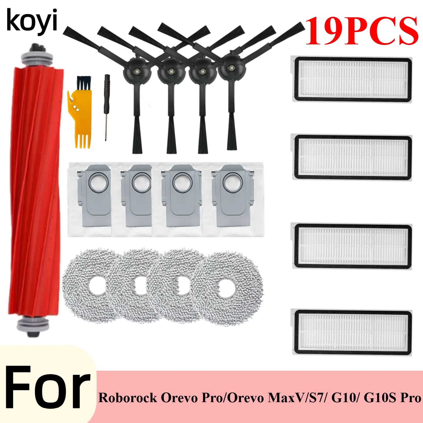 

Подходит для Roborock Qrevo Pro/ Qrevo MaxV/ Qrevo S, аксессуары для роботов-пылесосов, швабра, фильтр Hepa, запасные части основной боковой щетки