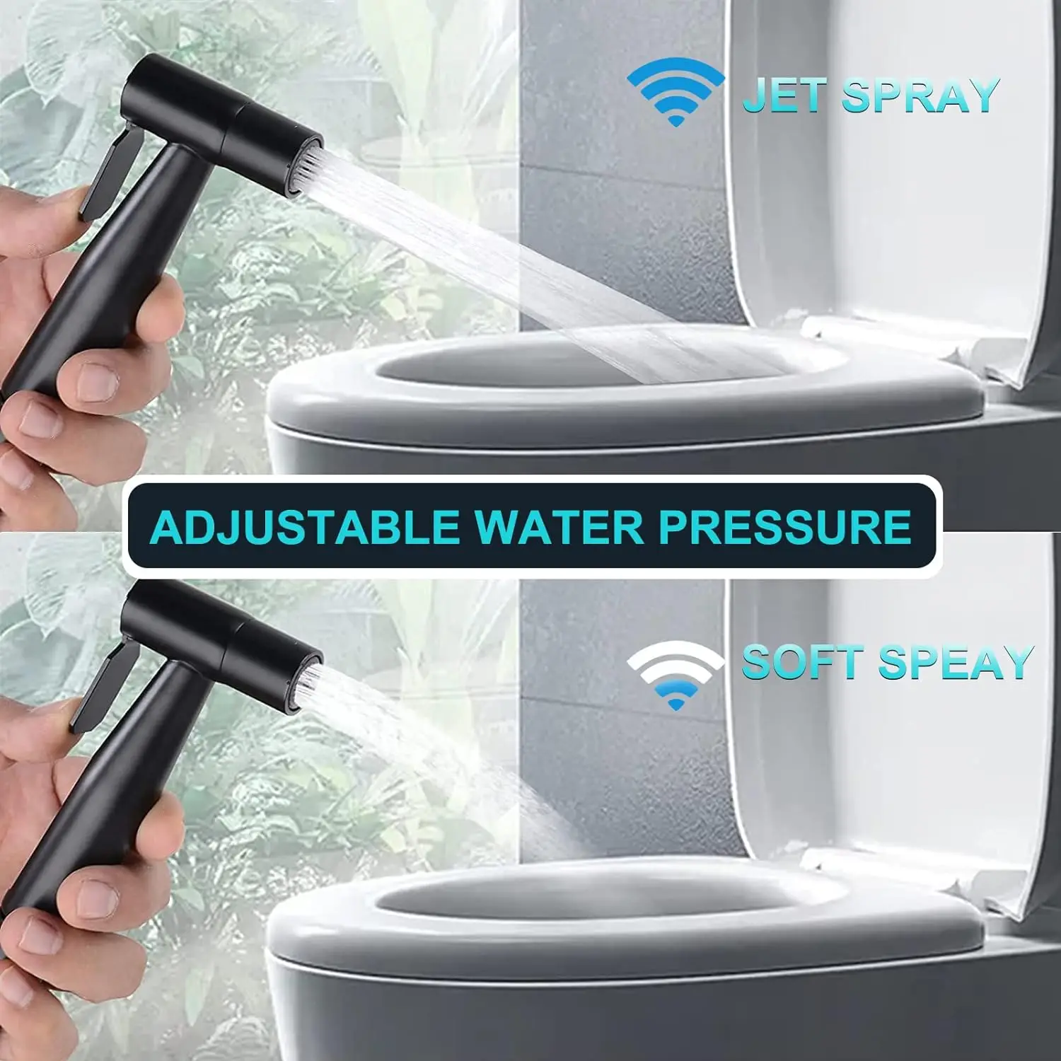 Stainless Steel Handheld Bidet Sprayer Set Toilet Bidet Faucet Bathroom Shower Head Toilet self-cleaning Shower Head no Punching