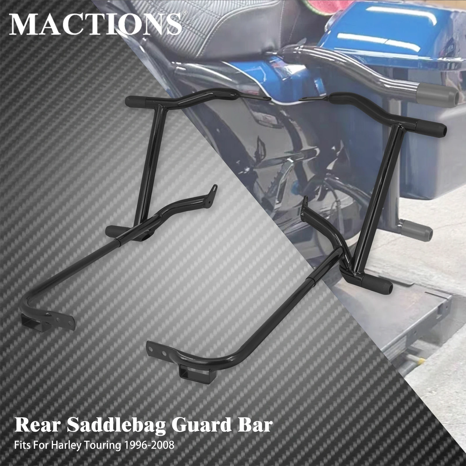 Motorcycle Rear Saddlebag Guard Bar Rail Bracket Kit Crash Bar Protection For Harley Touring Road King Electra Glide 1996-2008