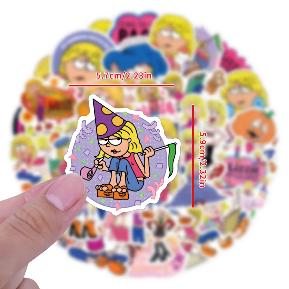 56PCS Cartoon LIZZIE MCGUIRE Sticker Pack Aesthetic Waterproof DIY Phone Guitar Luggage Vinyl Kids Sticker Toy