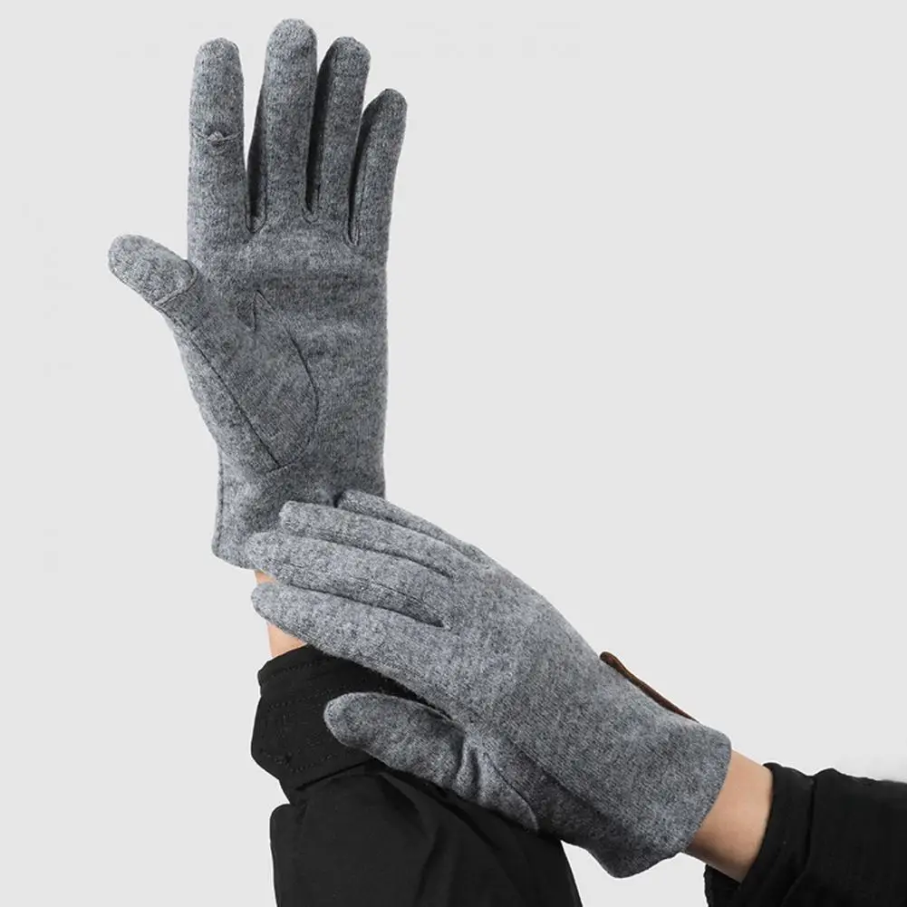 Guantes de lana para ciclismo, guantes de muñeca extendidos con pantalla táctil de invierno, exquisita artesanía fina, 1 par