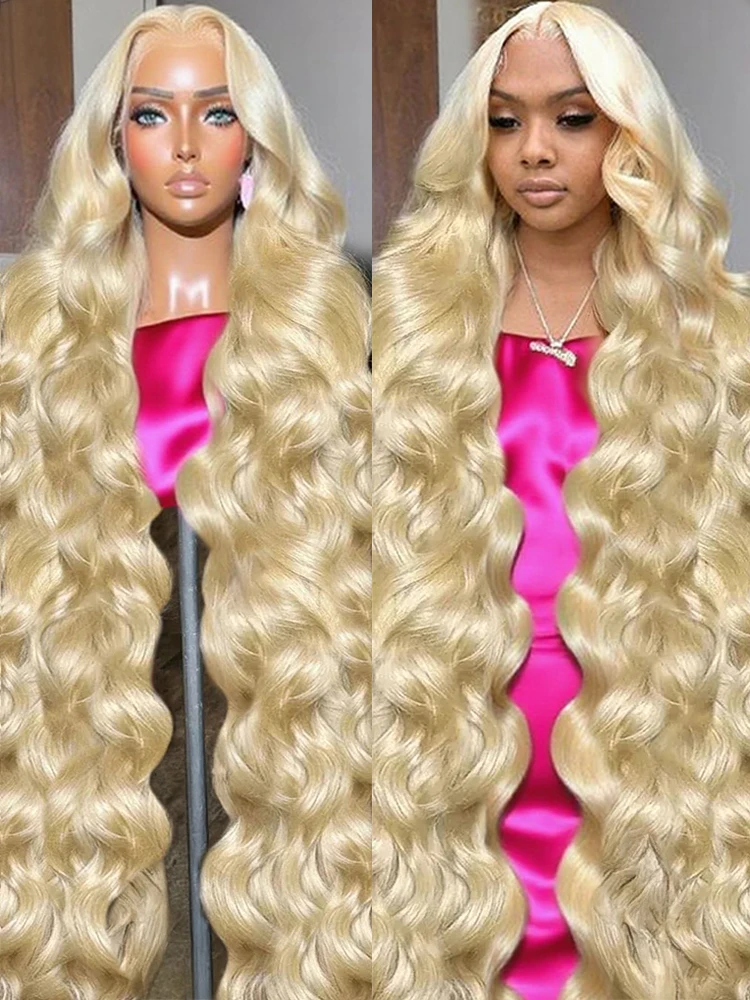 613 Blonde Body Wave Lace Front Wig - 13x4 Honey Blonde Colored Water Wave