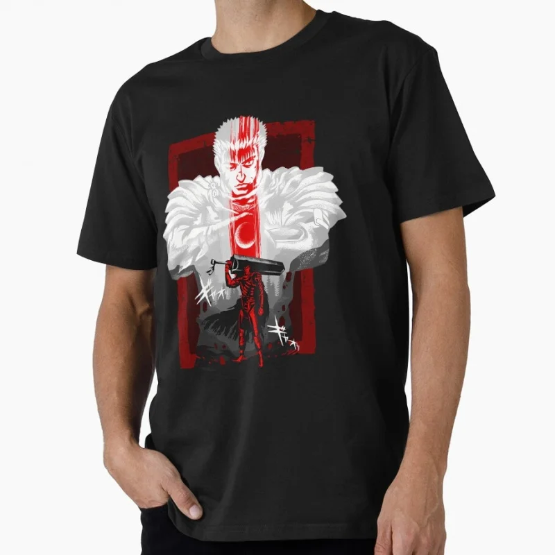 

0922 Guts Berserk Japanese Anime Gift t shirt 100% cotton print clothing Swordsman Manga Graphic Tee Y2K clothes Large size Tops