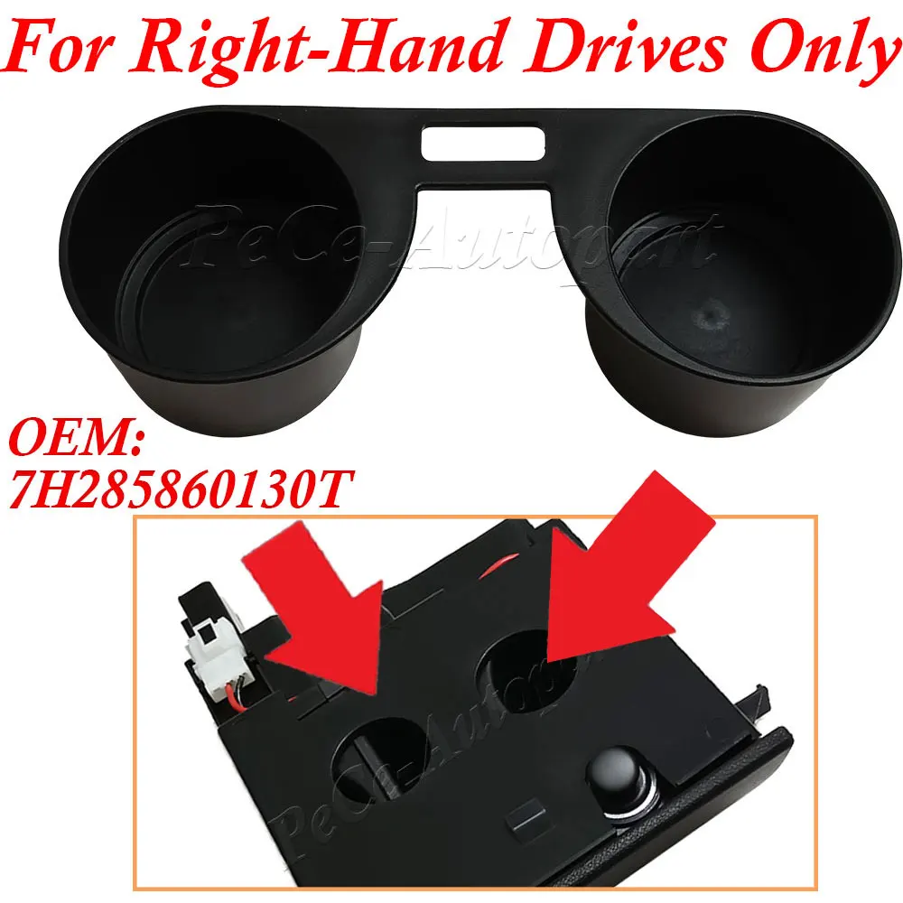 7H285860130T Cup Holder Drinks Insert Works even on Broken Cup Holders For VW T5 Transporter Ashtray Car Front Water Cup Holder