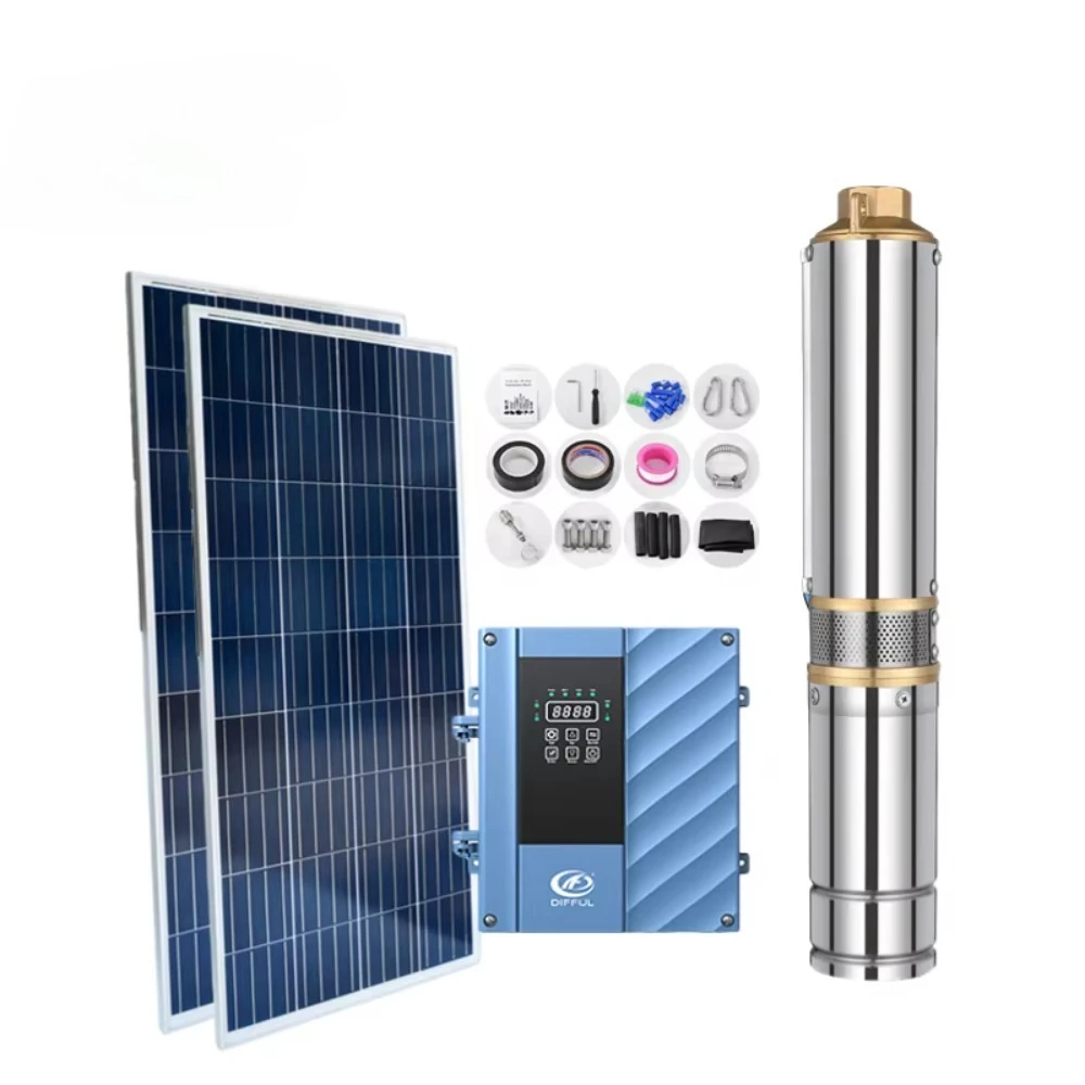 

Solar Water Pump AC / DC Water Pump 100 Meter Head Solar Water Pump System 3 Horse Power