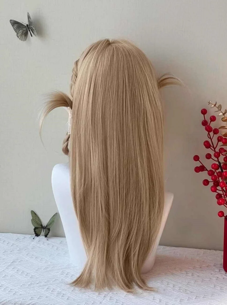 Ashely بني فاتح شعر مستعار أنثى عقال الجسم العسل البني روز الشعر synth نماذج في الانفجارات الفرنسية عالية المستوى محاكاة شعر مستعار #5