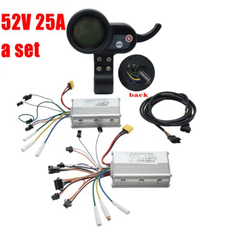 

AS98-Electric Scooter Dual Drive Controller JP 48V 52V 60V 25A 50A Brushless Controller AB Front Rear Drive Controller Kit