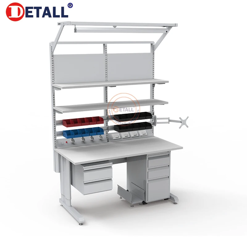 Heavy Load Industrial Steel Frame Anti-Static Work Bench with Engine and Modular Accessories for Warehouse Workshop Table Pro - view 6