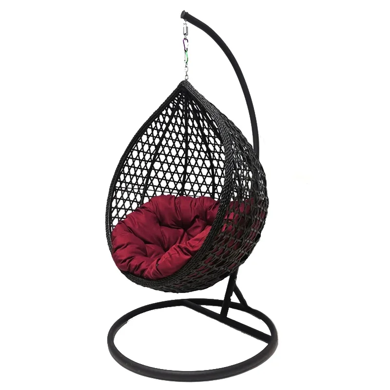 Rattan Metal Stand Patio Hanging Swing Egg Chair Double Seated Garden Outdoor Wicker Cocoon