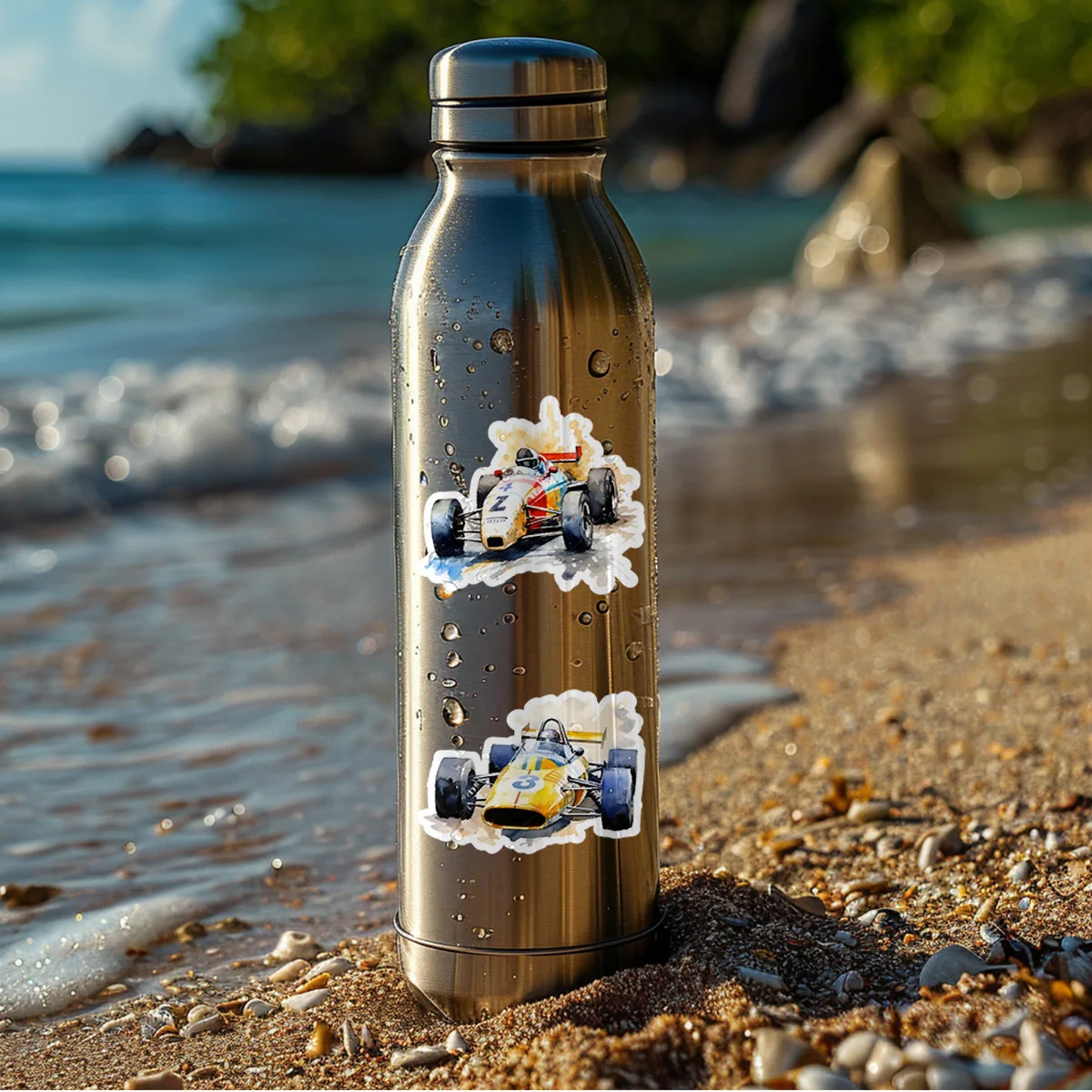 50 SZTUK F1 Równanie Wyścigi Kreskówka Wodoodporna Kreatywna Naklejka DIY Notatnik Telefon Komórkowy Gitara Walizka Kubek na Wodę Graffiti Zabawki dla Dzieci