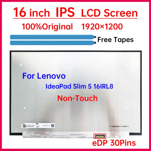 Imagen 1 del producto N160JCE-ELL de pantalla LCD para portátil Lenovo IdeaPad Slim 5, 16 "", 16IRL8, 30 Pines, 5D11K06176, 5D11K06180