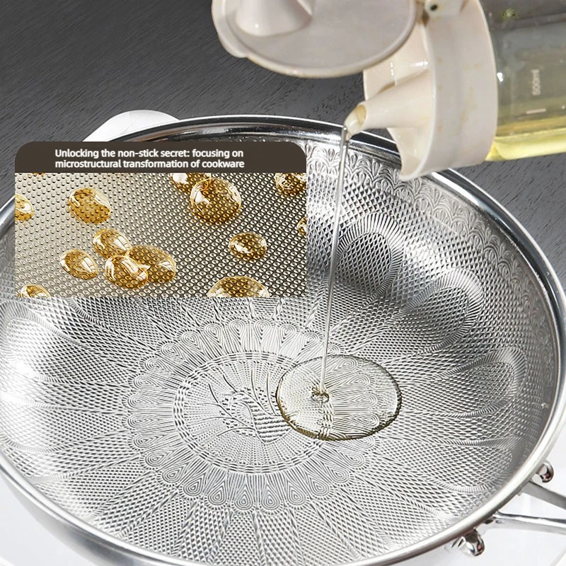 28cm Pure Titanium Hammered Pro Frying Pan Nonstick Egg Steak Pan Skillet Uncoated Peacock Hammer Pattern Kitchen Cooking Pot