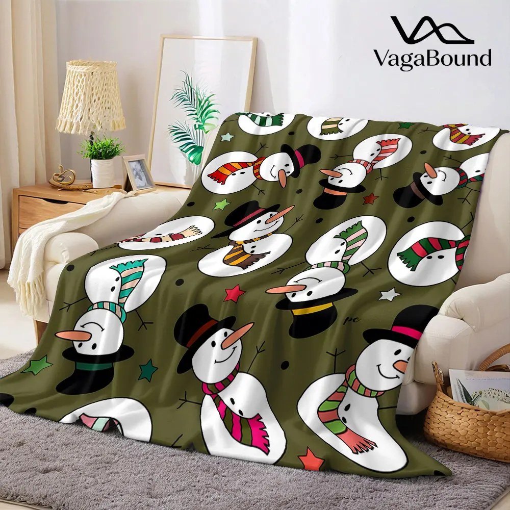 Neutral Stripe Flannel Blanket Warm Soft Halloween Christmas Decorative Couch Warm Cozy All-Season Gift