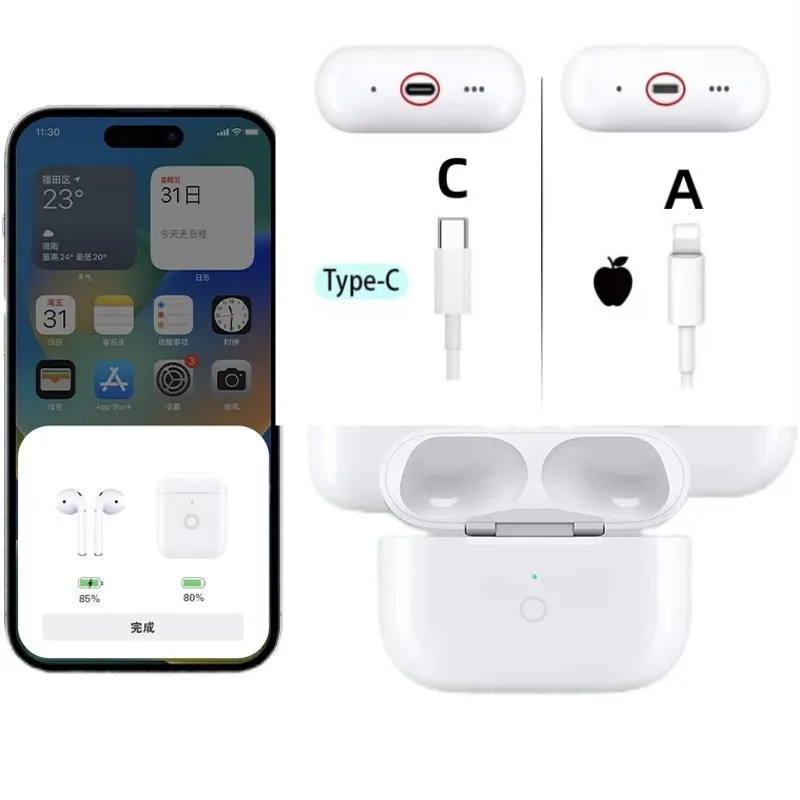 Headphone Wireless Charging Case For AirPods Pro 1 Charger Box Charging Compartment Replacement For AirPods 1nd Gen A2190 a2083