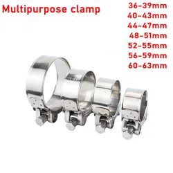 36-63mm New Universal Duty Stainless Steel Motorcycle Exhaust Clamp Clip For Slip-on Type Motorcycle Muffler Silencer