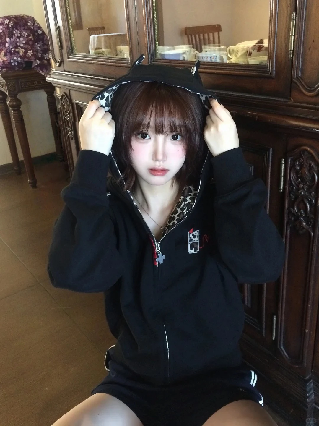 

Ретро-американская женская свободная толстовка на молнии с леопардовым принтом для ранней осени, повседневная верхняя одежда, куртка-жакет в стиле Demon Sle