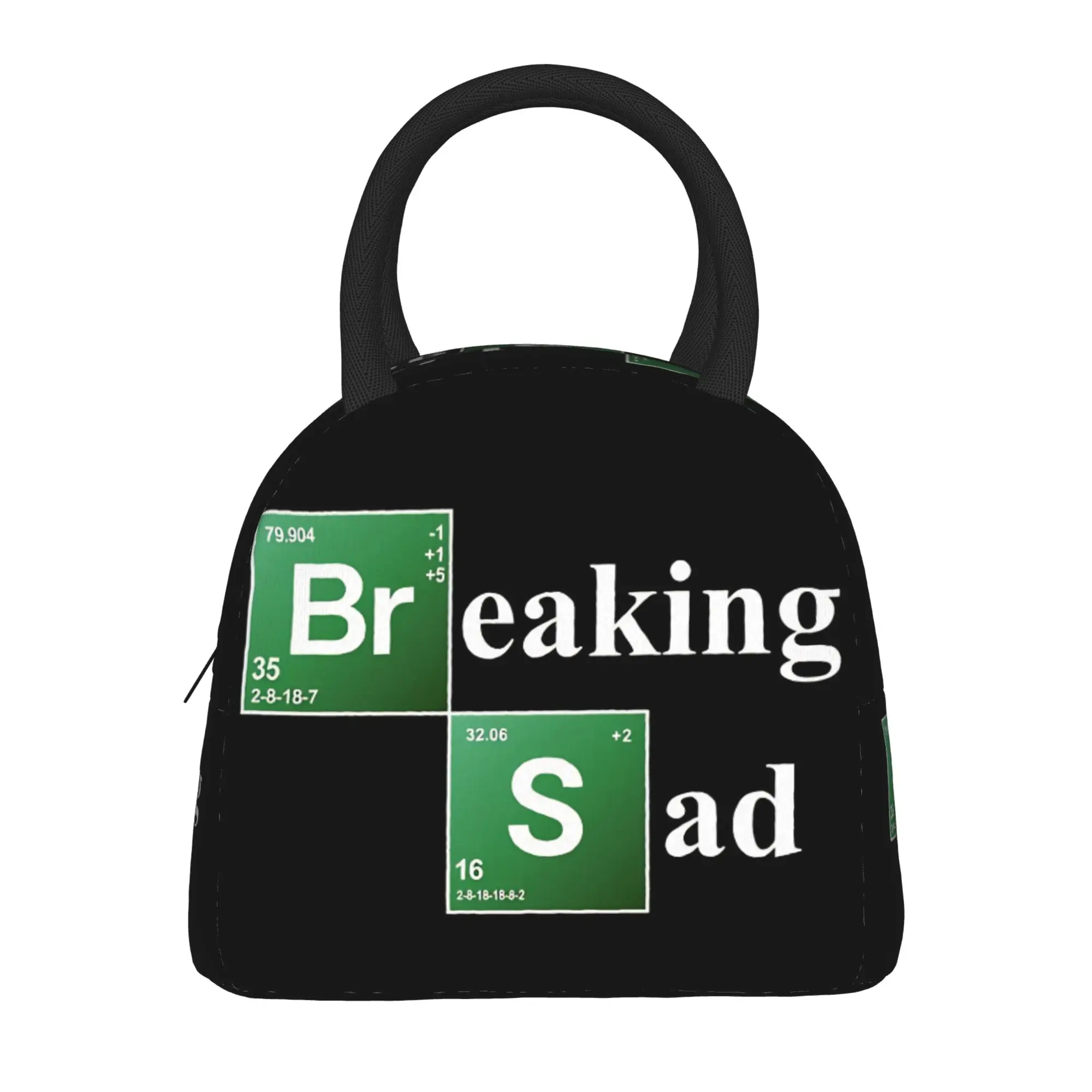Breaking Bad Logo Lunch Bag  Travel Lunch Box For Women Fun Graphic Thermal Tote Handbags Waterproof Portable Zipper Cooler Bag
