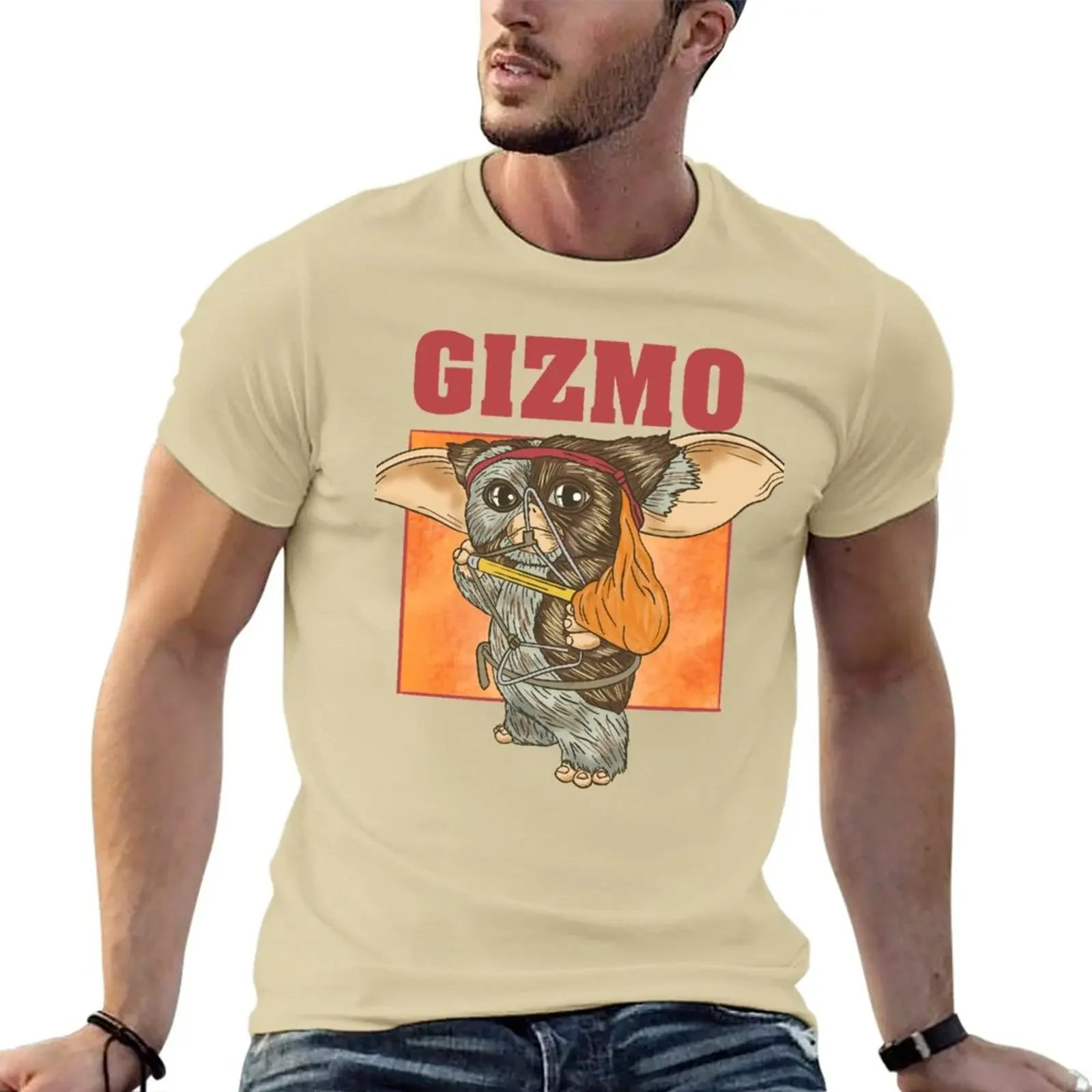 Camiseta de secado rápido para hombre, ropa de calle de gran tamaño, estilo vintage, Gizmo Rambo, ropa de verano