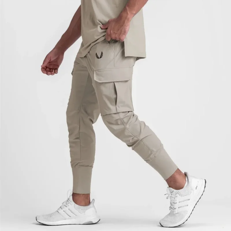 

2024 New Men's Cargo Pants Summer Thin Loose Quick-Drying Elastic Leggings Running Training Sweatpants Casual Trend Trousers