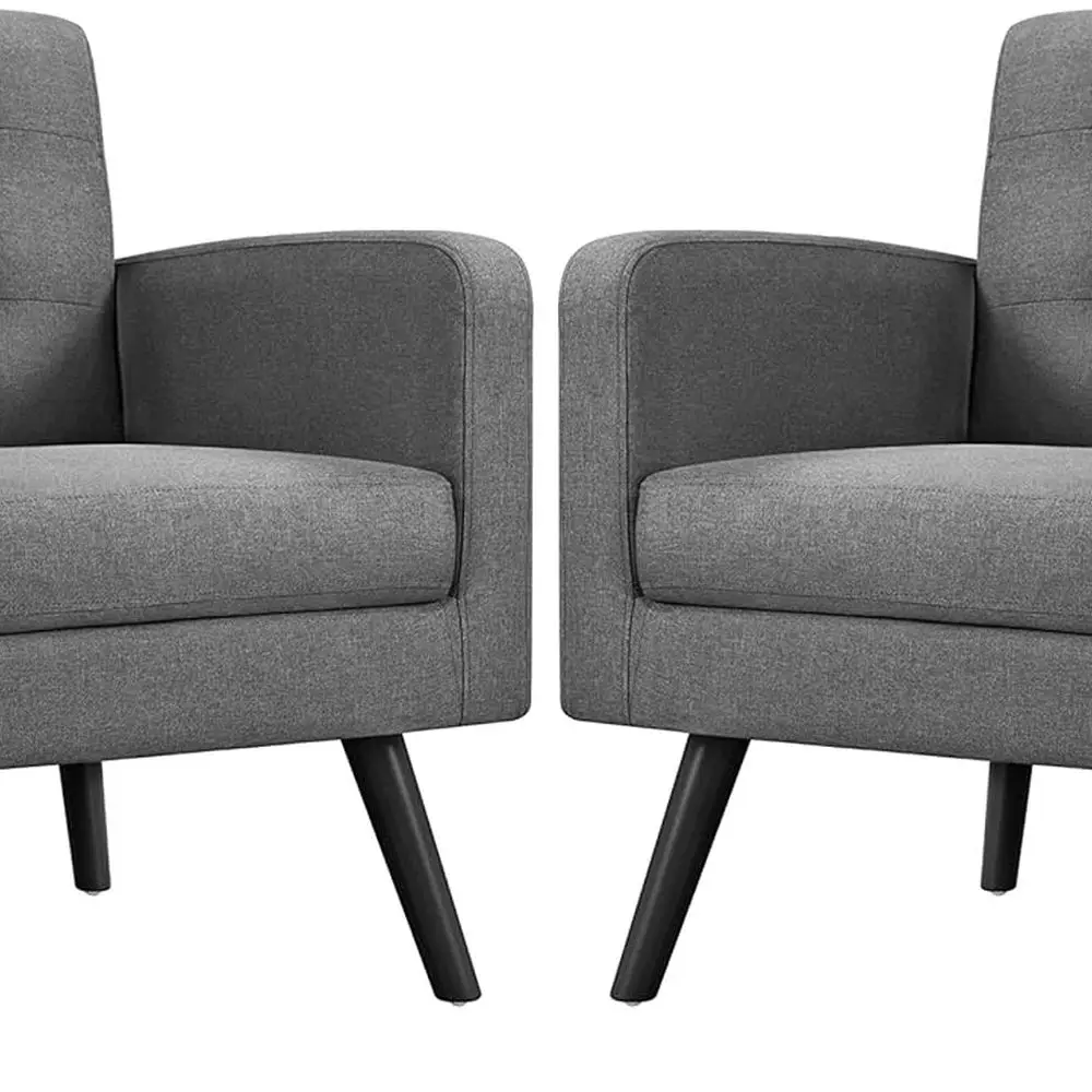 

Mid-Century Style Accent Chairs: Modern Upholstered Living Room Furniture with Button Tufted Backrest and Wooden Legs, Ideal for