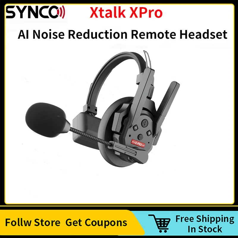 Synco Xtalk Pro X1 X2 X5 X9 2.4G Full-Duplex Single-Ear Reduction عن بعد نظام اتصال داخلي لاسلكي نقل 500 متر