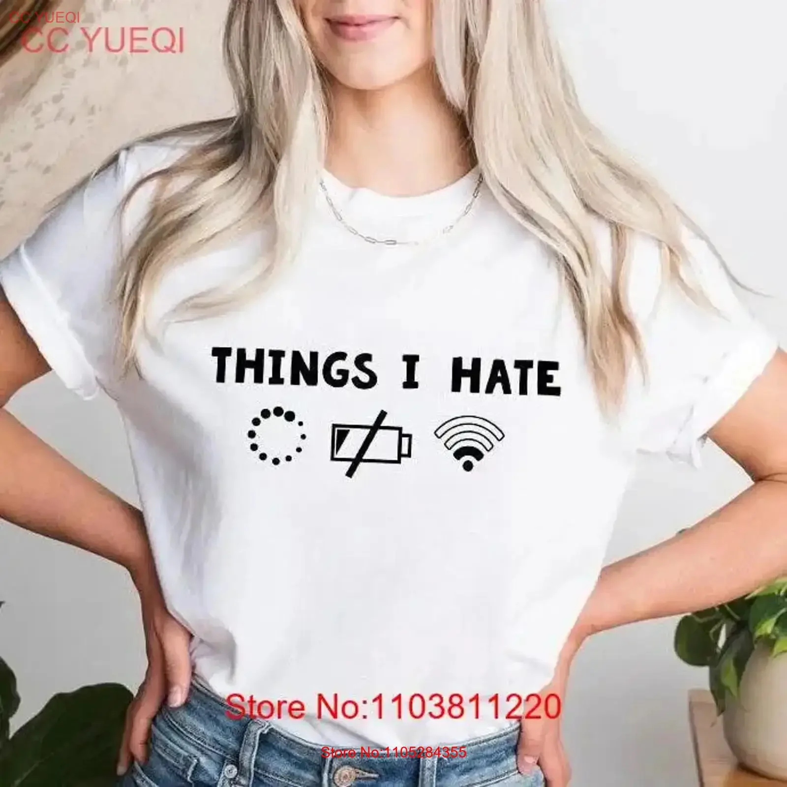 Things I Hate T Shirt Phone AddicT Cell Cellphone vintage Washed Stylish streetwear Versatile Stretched Unisex Breathable