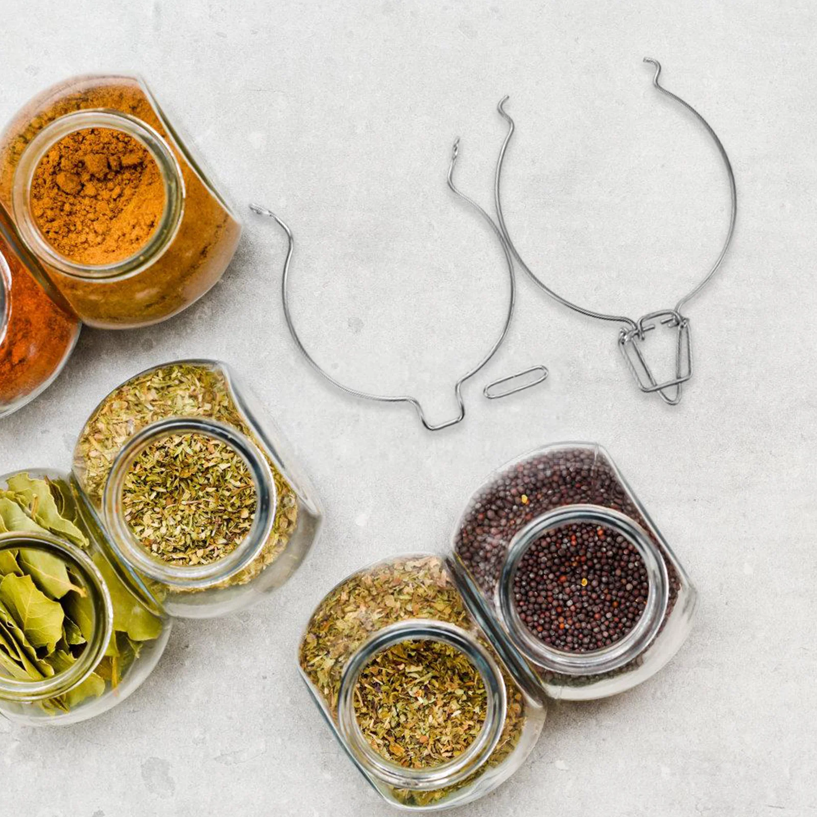 

10pcs Sealing Jar Clamp Stainless Steel Wire Lock For Glass Jars Tight Seal Canning Storage Replacement Clamps Kitchen Bar