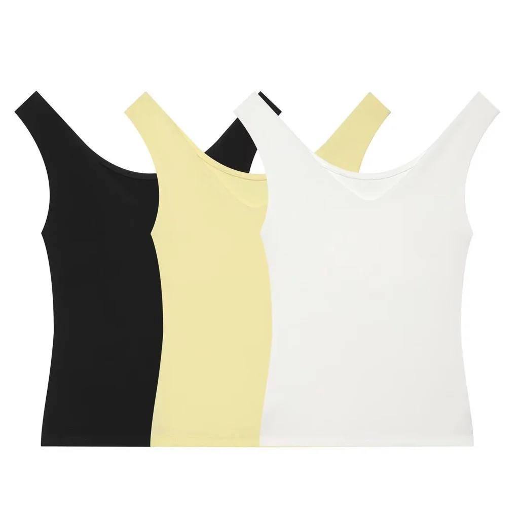 Off Shoulder Top Unpadded Regular Length Japanese Korean Casual with Inner Wear No Pattern Wide Straps Tanks Top Women Tanks