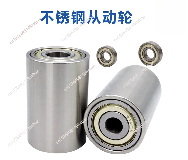 Double Bearing Unpowered Drum Flat Belt Idler Wheel Pressure Wheel/Stainless Steel Driven Wheel