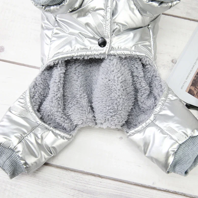 Winter Warm Dogs Jumpsuits Waterproof PU Pet Jacket for Small Dogs Clothes Puppy Cotton Coat Chihuahua Teddy Bichon Costumes