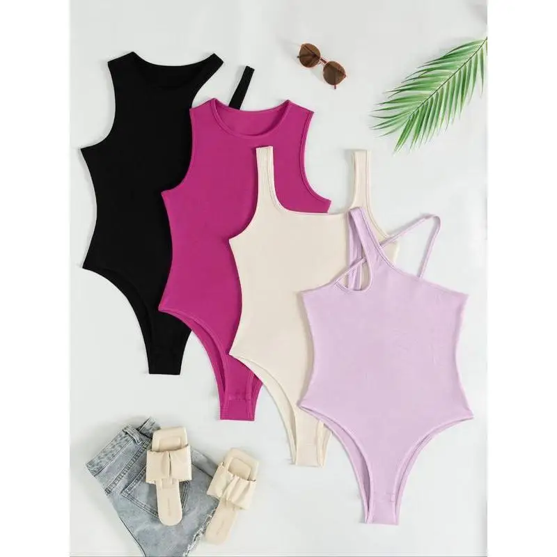 

Casual Pure Color Ladies One Piece Suit Cross Border New Style Nylon Fabric Spring Season Non Imported Cross Border Export