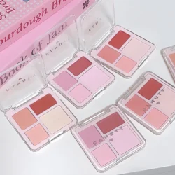 4 Color Blush Palette Rose Hawthorn Cheek Tint Blusher Powder Natural Face Makeup Matte Peach Rouge Contour Shadow Palette