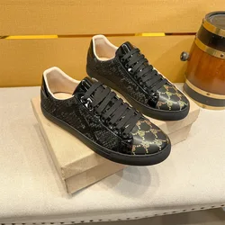 2024 New high quality cowhide men Sport shoes Classic fashion sneakers Genuine leather running shoes