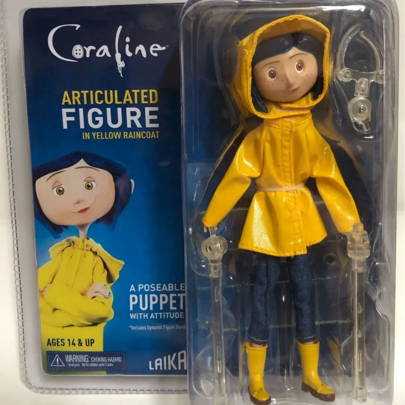 2026 New Anime Coraline Raincoat Version Kawaii Q Version Figure PVC Model Toys Doll Ornament Gifts view 2