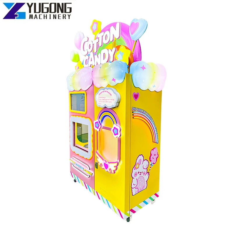 YG Stainless Steel Cotton Candy Machine Robotic Automatic Ice Cream Vending Machine Automatic Cotton Candy Vending Machine Price