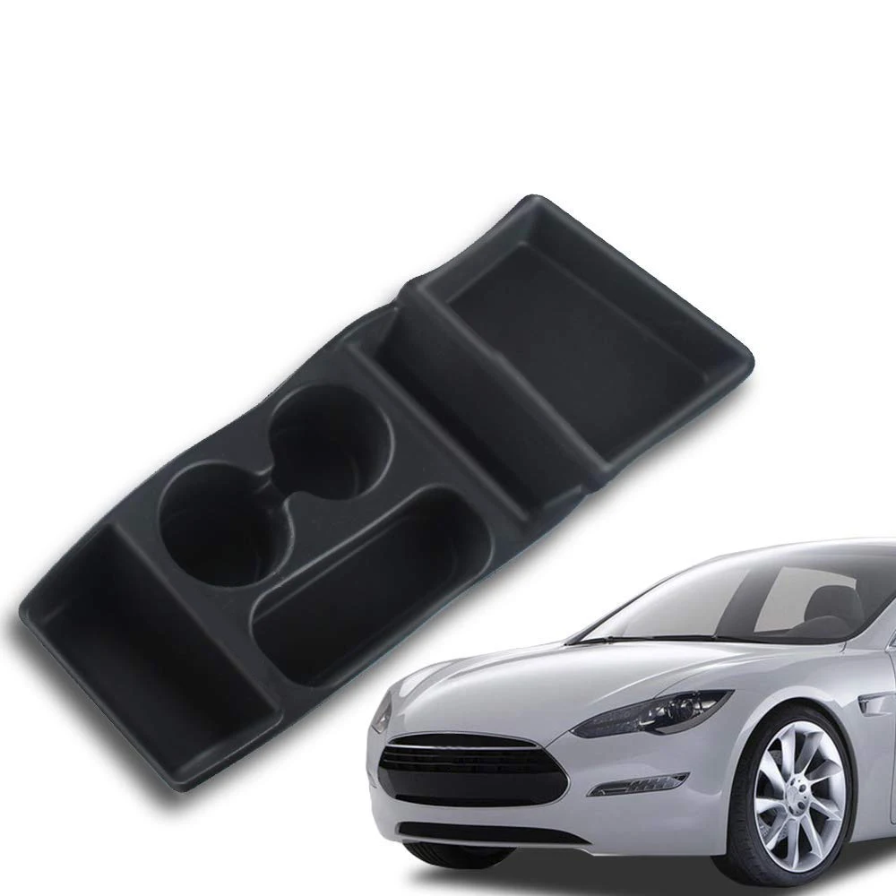 Car Storage Insert Box Bin Cup Holder for Tesla Model S Center Container/Cup Holder Tesla Console Container Center Storage Box