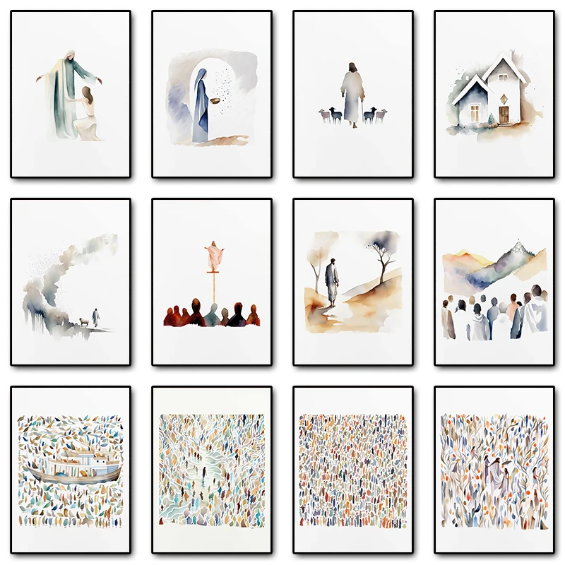 Jesus Christian Posters and Prints Christ Bible Faith Canvas Painting Modern Wall Art Picture for Living Room Home Decoration