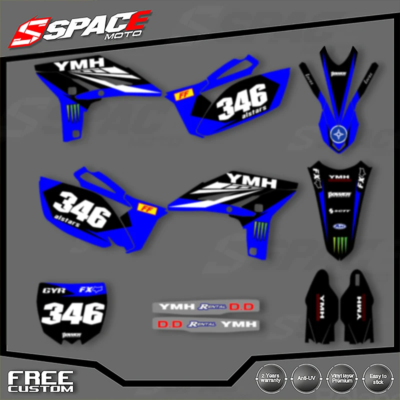 

SPACE Custom Motorcycle Graphics Background Decal for YAMAHA YZF250 2010 2011 2012 2013 Stickers Kits 002