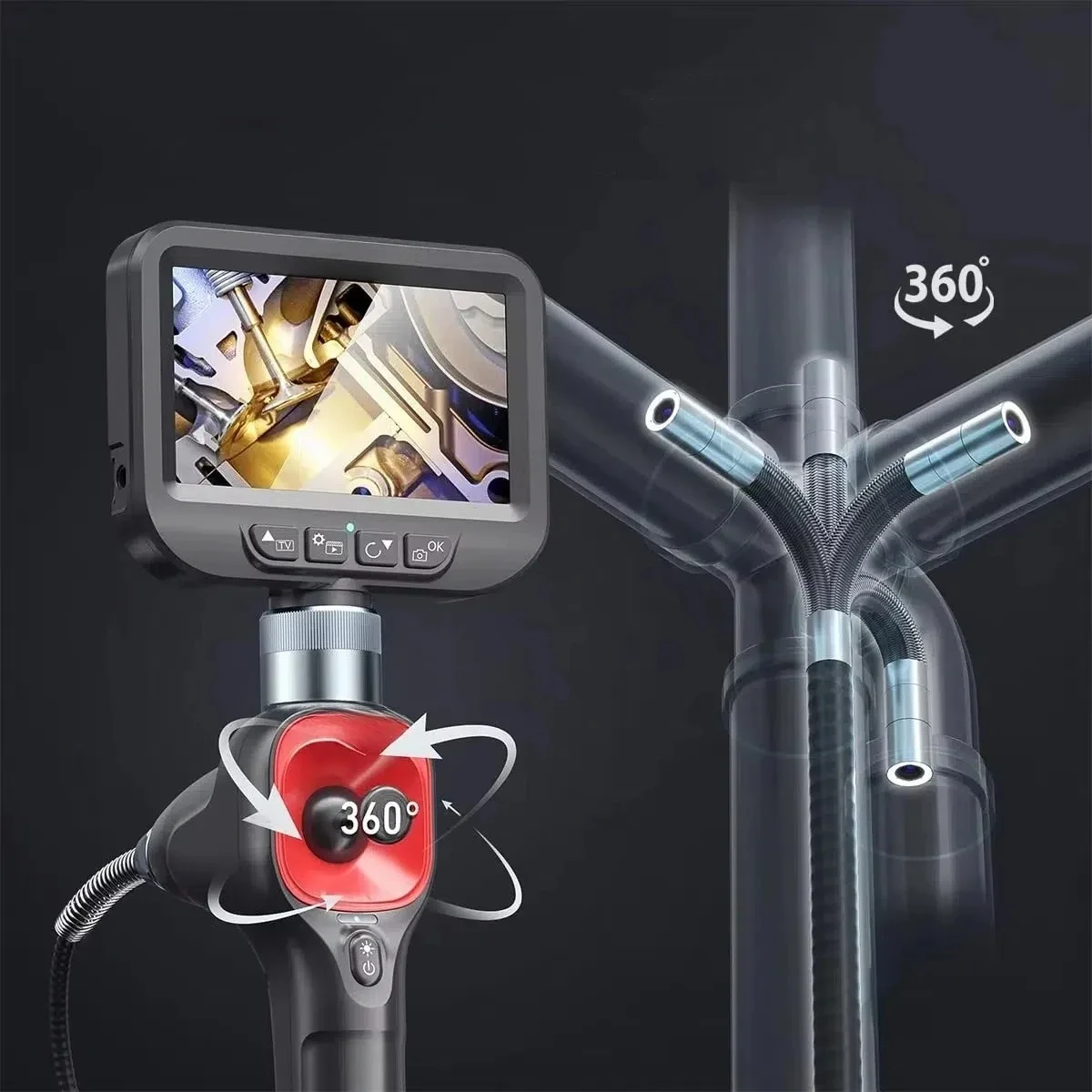 best seller Adjustable 6mm Endoscope 4 Way Articulating Industrial Borescope Inspection Camera Flexible Endoscope Market