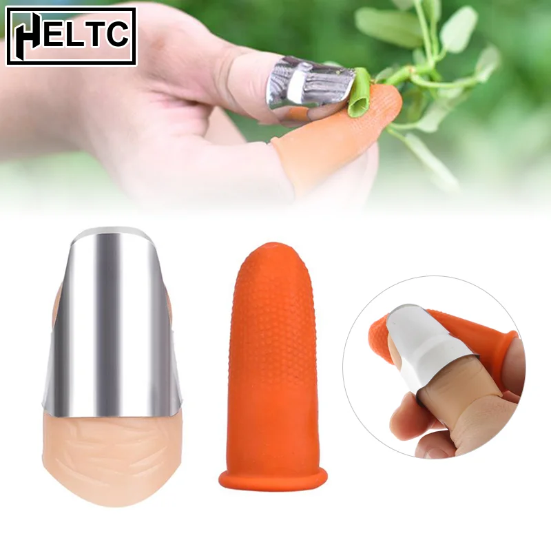 1 مجموعة المحمولة غطاء الاصبع حصاد تشذيب اختيار فاصل الخضار الإبهام القاطع السبابة غطاء