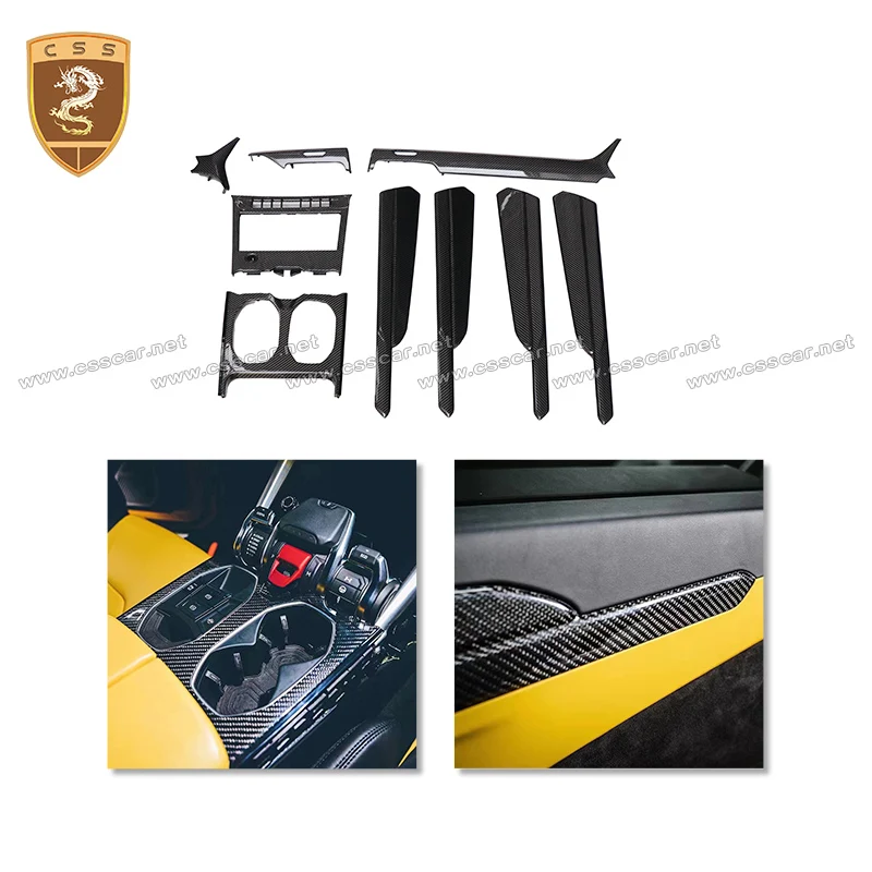Replacement Style Dry Carbon Fiber Inner Door Panel Trim For Lamborghini URUS OEM Left-hand Drive Water Cup Bracket Holder Cover