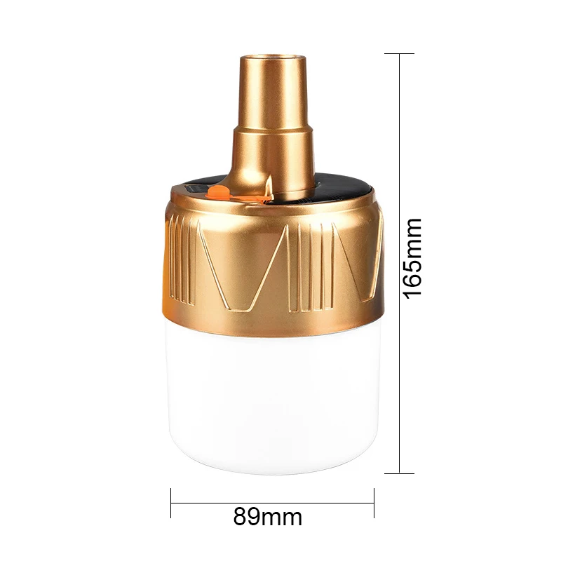Solar Light Bulb Camping Solar LED Light USB Rechargeable 5Lighting Modes Tent Hanging Bulb for Outdoor Hiking Emergency Outage