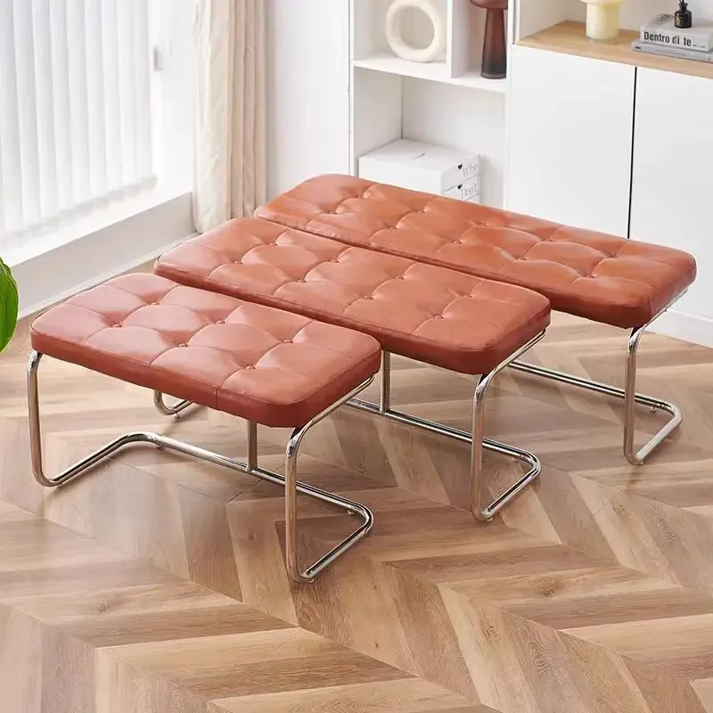 Slim Entryway Shoe Bench Narrow Hallway Seat Vintage Storage Stool stool chair Upholstered bench Wassily Bench Step stool image 6