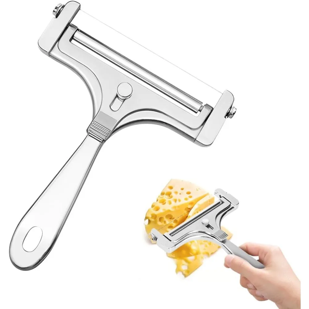 

1 шт., резак для сыра, регулируемый резак для сыра с проволокой из нержавеющей стали, легкий контроль толщины, безопасный, прочный, кухонные инструменты