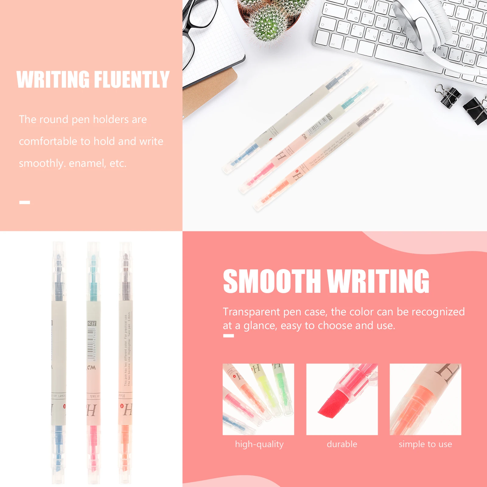 

5 Pcs Highlighter Watercolour Pen Fluorescent Portable Writing Student Plastic Marker
